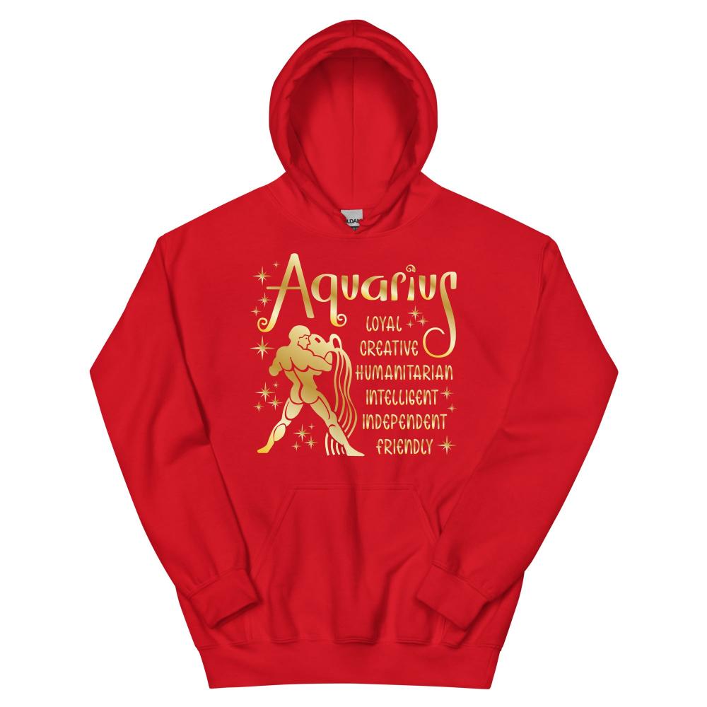 Aquarius Zodiac Positive Traits Hoodie - Red Color - https://ascensionemporium.net